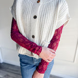 Chunky Button Front Sweater Vest