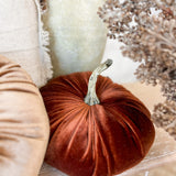 10” Burnt Orange Velvet Pumpkin