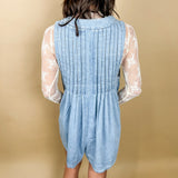 Sweet on Denim Pintuck Romper