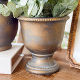 Antique Bronze Rolled Edge Vase | 7.5"