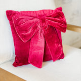 Red Velvet Bow Pillow | 10x10"