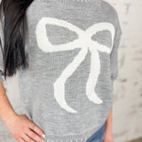 Short Sleeve Bow Sweater Top