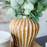 5" Brown Terra Cotta Rounded Vase