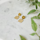 Stamped Gold Earring