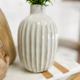 6.5" White ceramic vase