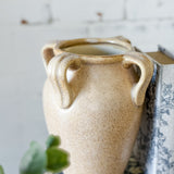 Cream 4-Handle Vase | 8.8"