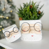 Santa with Glasses Planter