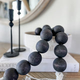 59" Black Wood Beads