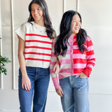 Sweetheart Stripes Cardigan Sweater