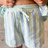 Striped Button-Down Shirt & Shorts Set