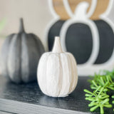 3.5” White 3D Carved Pumpkin