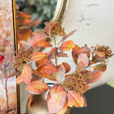 27" Orange Laurel Leaf Spray