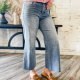 Tummy Control Crop Wide Leg Jeans