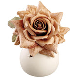 7.5" Tan Rose in Vase