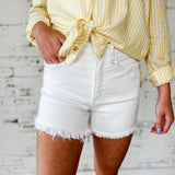 Crisp Cutoffs White Denim Shorts