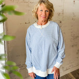 Curvy Striped Lightweight Pullover