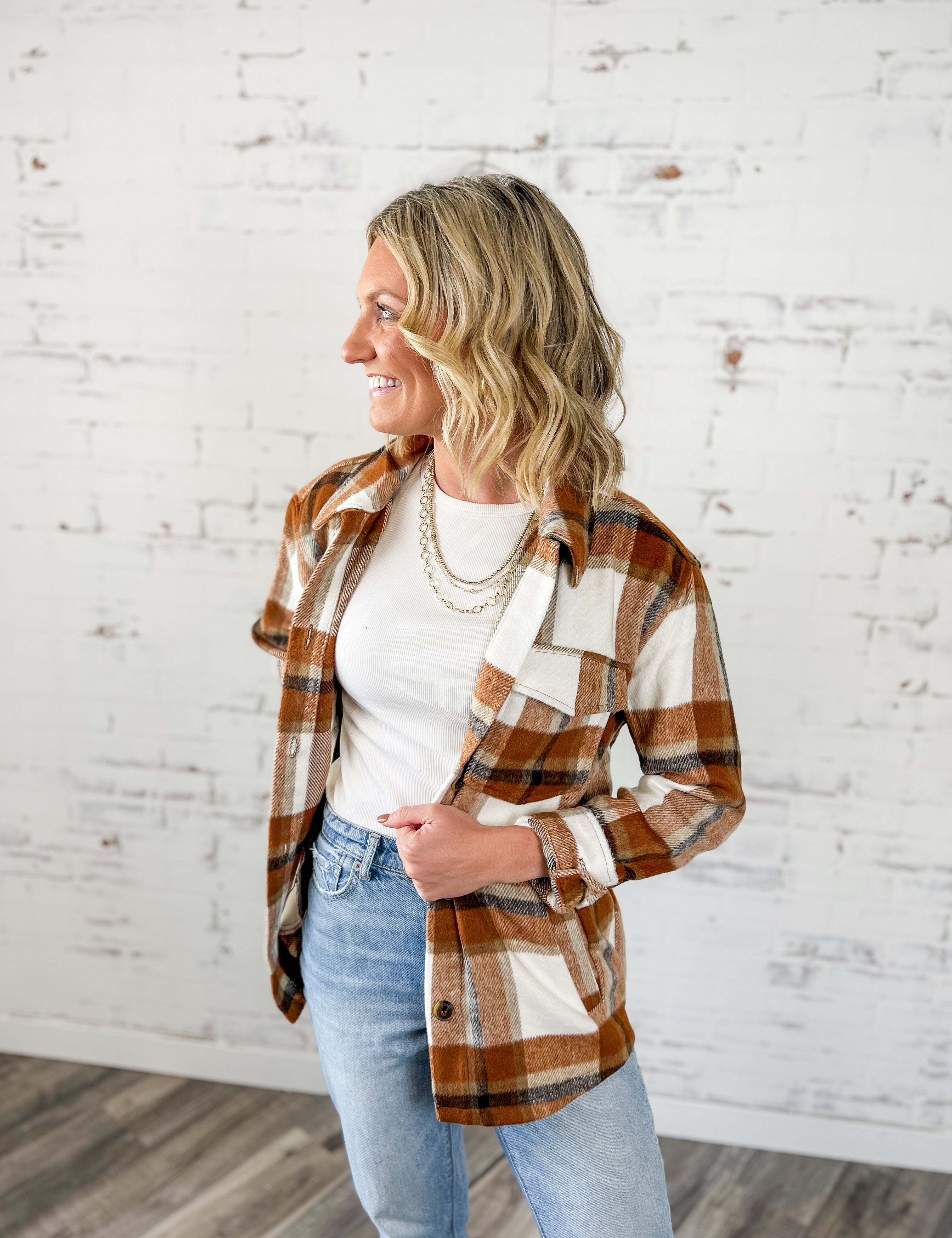 Plaid Shacket Top