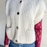 Chunky Button Front Sweater Vest
