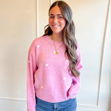 3D Heart Brushed Sweater
