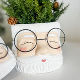Santa with Glasses Planter