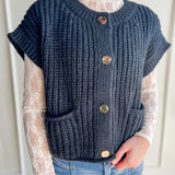 Chunky Button Front Sweater Vest
