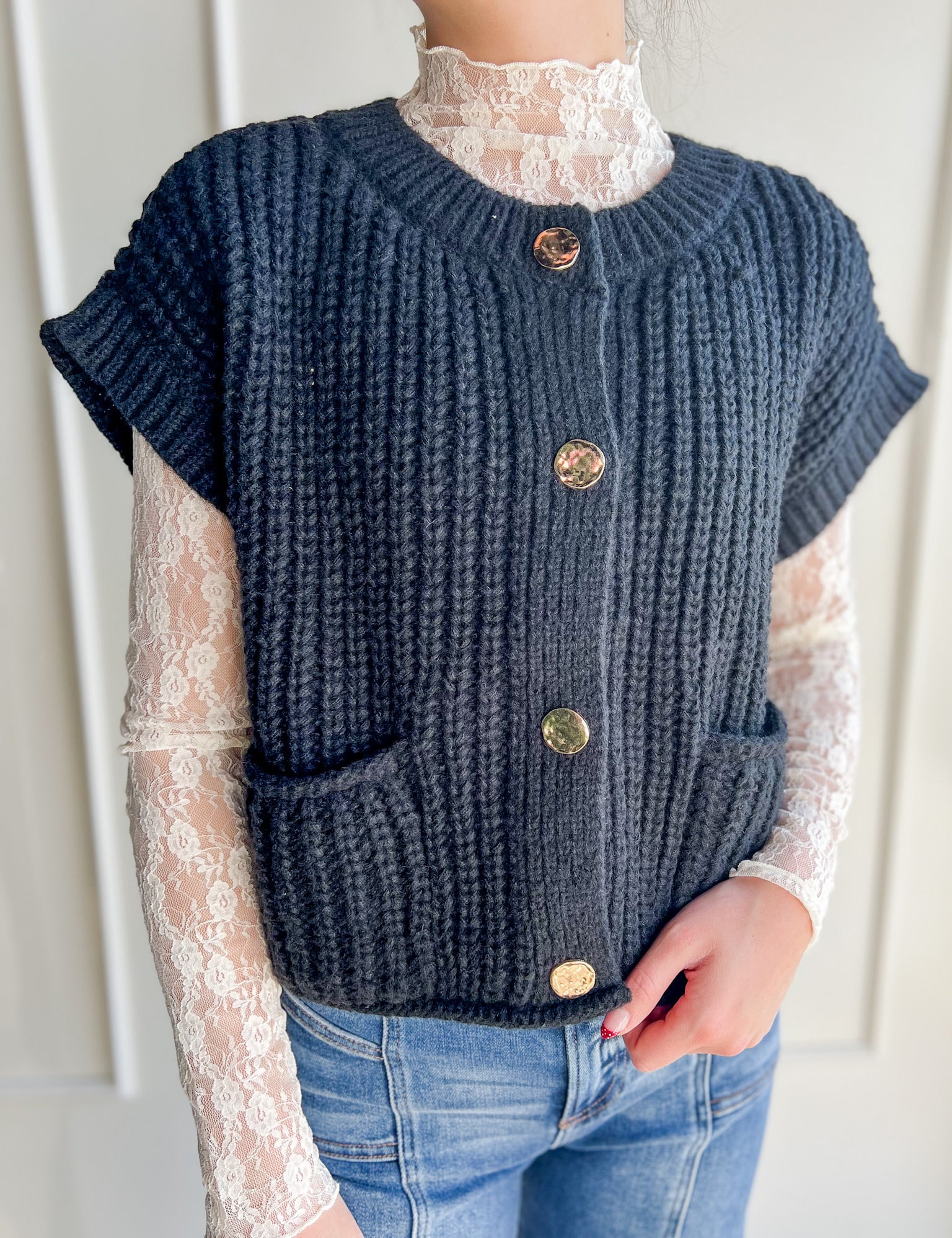 Lace Mock Neck Long Sleeve Layering Top