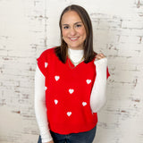 Heart Pattern Sweater Vest