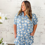 Daisy Print Tiered Ruffle Dress