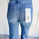 Risen Pinstripe Wide Leg Denim