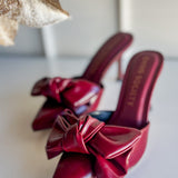 The Jane Heel – Wine Bow Mule