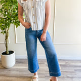 Easy Stripe Button Front Top