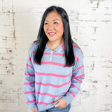 Stripe Henley Sweater