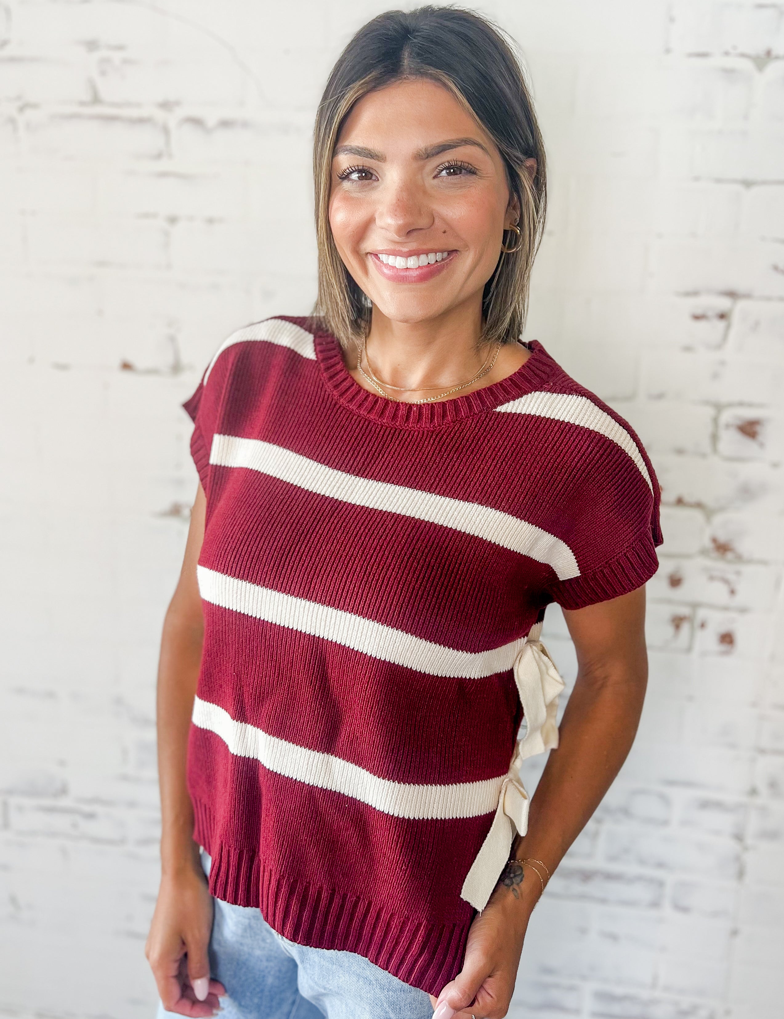 Striped Tie Sweater
