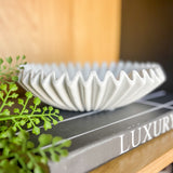 8.5" Matte White Deco Dish