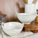 White Ceramic Handle Bowl