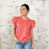 Coral Tulip Sleeve Top