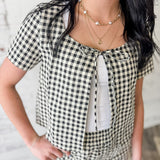 Picnic Perfect Gingham Tie Top