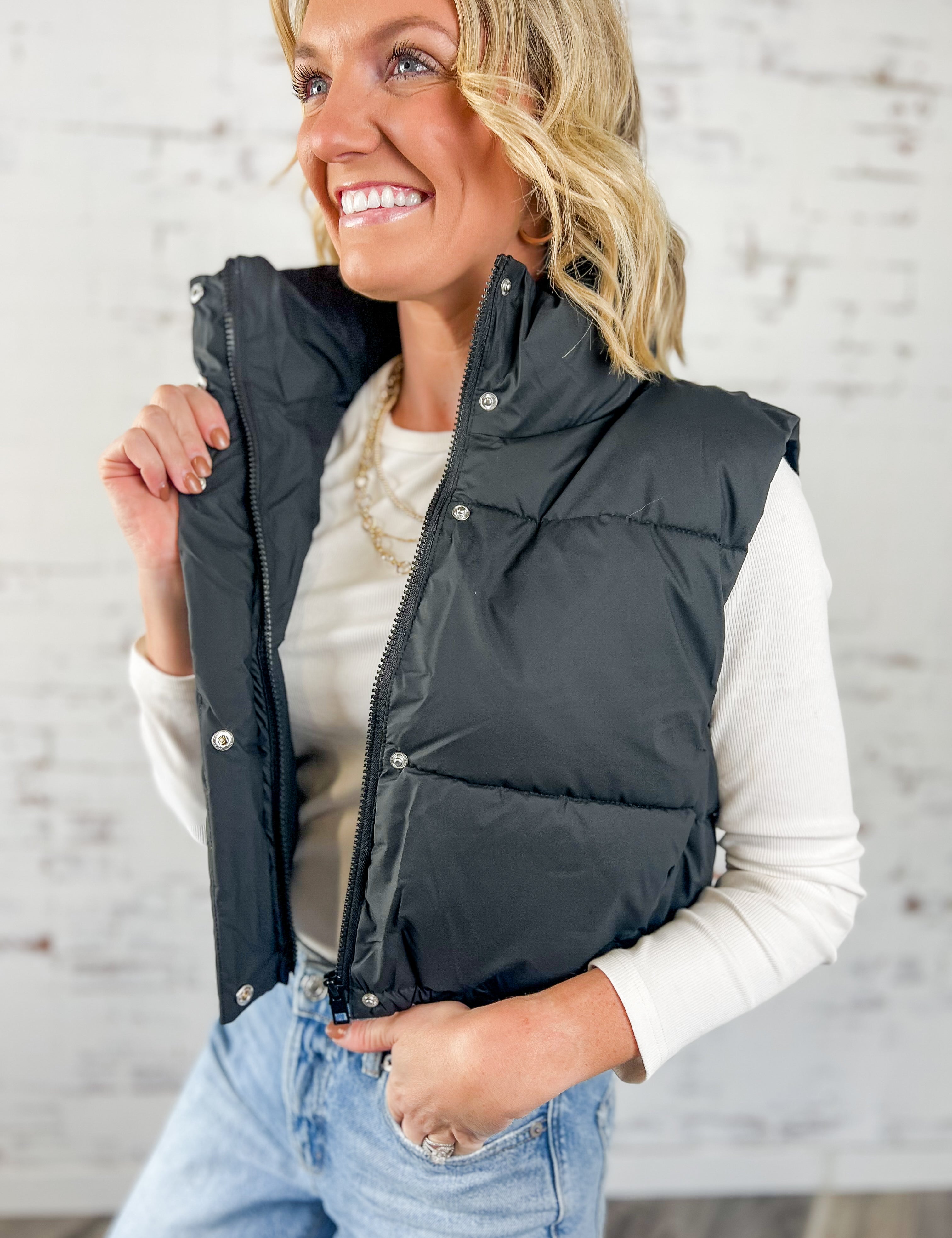 Cropped Puffer Vest