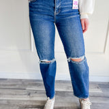 Risen Tummy Control Distressed Denim
