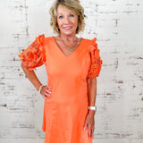 French Terry V-neck Dress