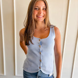 Gold Button Knit Sweater Tank