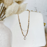 Beaded Stone Pendant Necklace