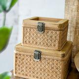 Wicker Glass Box | 7” x 5”, 5.5” x 3.5”