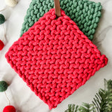 Red Knit Pot Holder