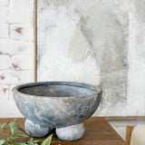 Grey Footed Ceramic Bowl | 11” x 6”