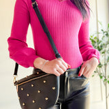 Berry Ribbed Mock Neck Sweater