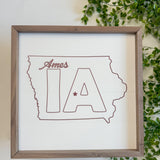 8x8" Iowa State City Spotlight