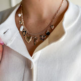 Gold Charm Cluster Necklace