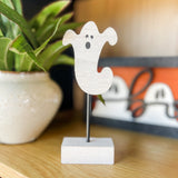 6” White Washed Ghost On Base