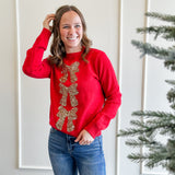 Sequins Bow Sweater Top